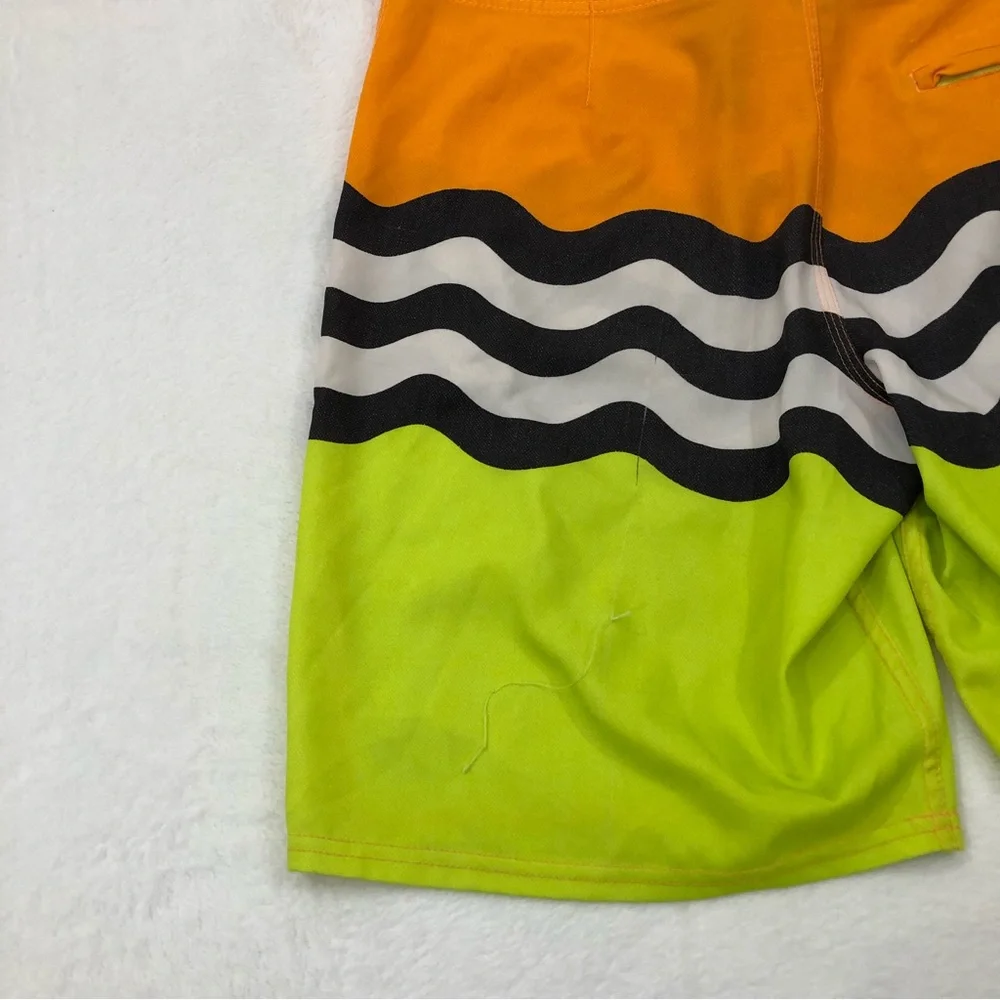 O’NEILL Jordyfreak Neon Orange & Yellow Surf Swim Trunks Board Shorts Men’s 34.